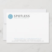 Modern Blue Broom Logo Cleaning Service ノートカード (正面)