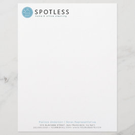 Modern Blue Broom Logo Cleaning Service レターヘッド