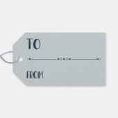 Modern Blue Christmas Village ギフトタグ (裏面横)