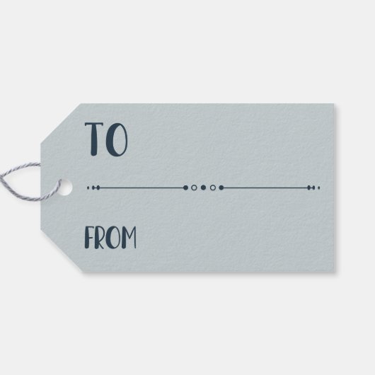 Modern Blue Christmas Village  ギフトタグ (裏面横)