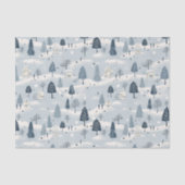 Modern Blue Christmas Village  薄葉紙 (正面)