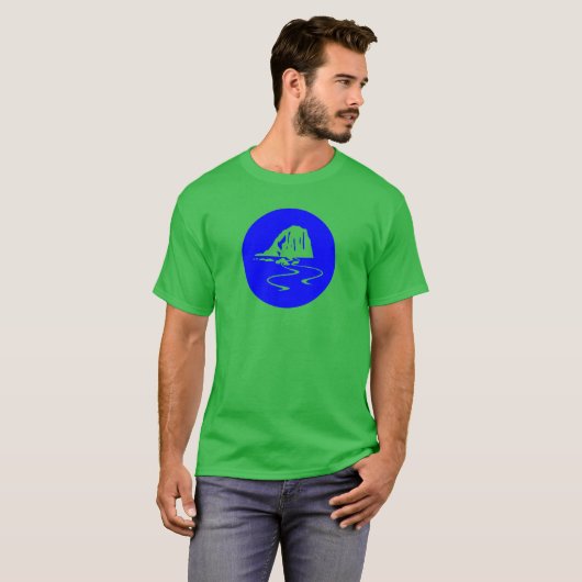 Modern Blue Circular Sea Arch Icon Tシャツ (正面フル)