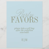 Modern Blue Citrus Wedding Favor Take One Sign (正面)