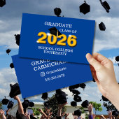 Modern Blue Class of 2026 Graduate Name Card 名刺