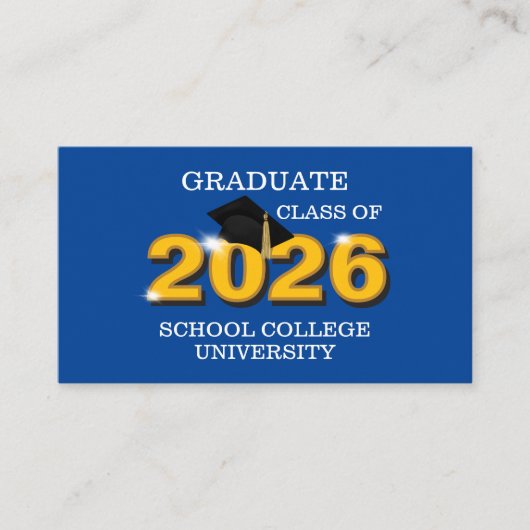 Modern Blue Class of 2026 Graduate Name Card 名刺 (正面)