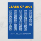 Modern Blue Class of 2026 Graduation Ceremony 招待状 (裏面)