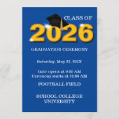 Modern Blue Class of 2026 Graduation Ceremony 招待状 (正面)