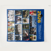 Modern Blue Class of 2026 Graduation Photo タペストリー (正面(横))