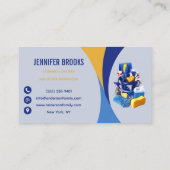 Modern Blue Cleaning Service Housekeeper Maid 名刺 (裏面)