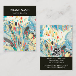 Modern Blue Colorful Marble Jewelry Display Card 名刺