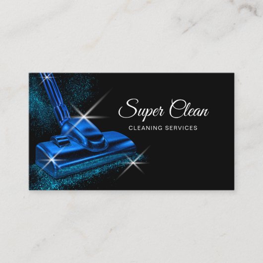 Modern Blue Commercial House Cleaning Service 名刺 (正面)