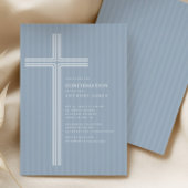 Modern Blue Cross Confirmation Invitation 招待状