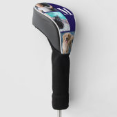 Modern Blue Custom Photo Template Monogram ゴルフヘッドカバー (アングル)