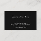 Modern Blue Custom Text Christian Church Pastor 名刺 (裏面)