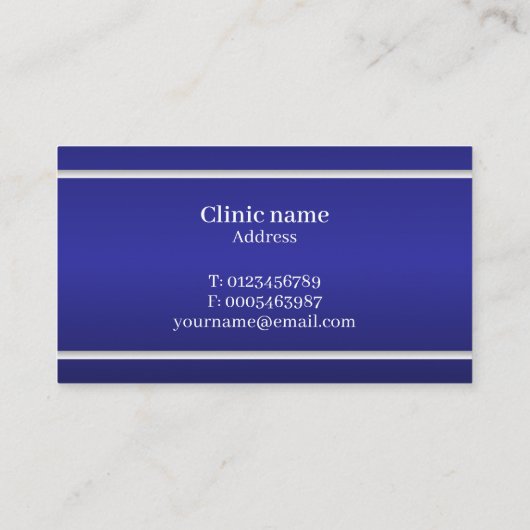 Modern Blue Dental Professional  名刺 (裏面)