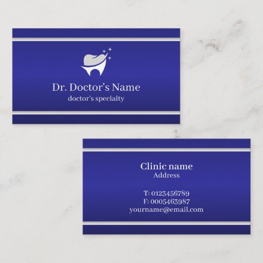 Modern Blue Dental Professional  名刺 (正面/裏面)