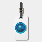 Modern Blue Earth Globe World Map ラゲッジタグ (正面縦)