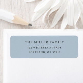 Modern Blue Elegant Family Name Return Address ラベル