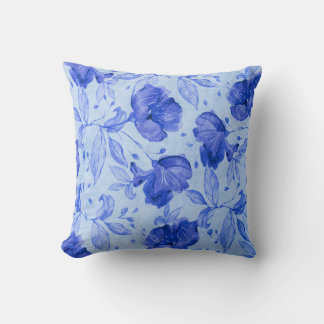 Modern Blue Flower Cushion Cover for Living Room  クッション