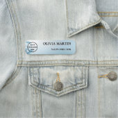 Modern Blue Flower Magnetic Name Badge Custom 名札 (インサイチュ)