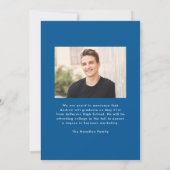 Modern Blue Frame 2 Photo Graduation 案内状 (裏面)