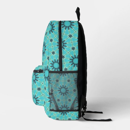 Modern Blue Geometric Burst Backpack プリントバックパック (右)