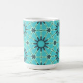 Modern Blue Geometric Burst Coffee Mug コーヒーマグカップ (中央)