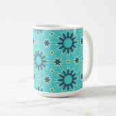 Modern Blue Geometric Burst Coffee Mug コーヒーマグカップ (正面右)