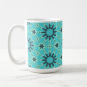 Modern Blue Geometric Burst Coffee Mug コーヒーマグカップ (左)