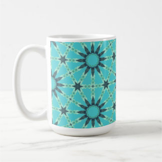 Modern Blue Geometric Burst Coffee Mug コーヒーマグカップ