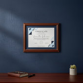 Modern Blue Geometric Certificate of Achievement 