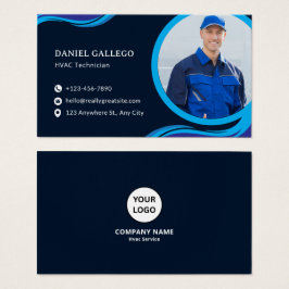 Modern Blue Geometric Corporate Business Card