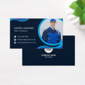 Modern Blue  Geometric Corporate Business Card (デスク)