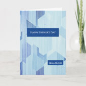 Modern Blue Geometric  Happy Father's Day Card カード (正面)