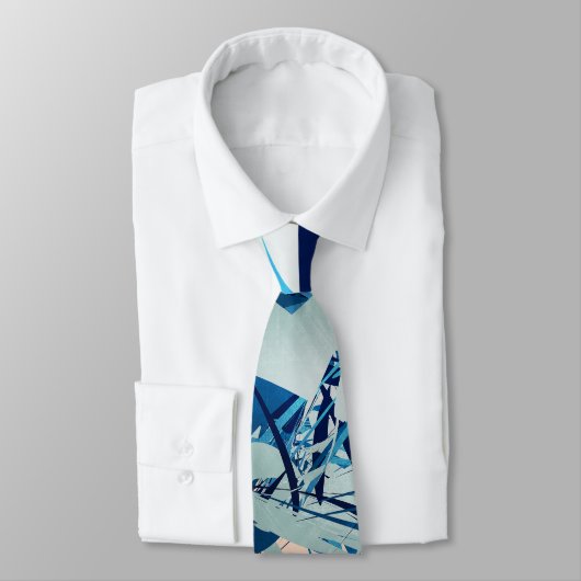 Modern Blue Geometric Shapes ネクタイ (タイ)