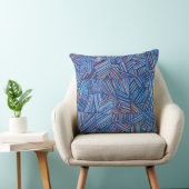Modern Blue Geometric Throw Pillow – Stylish Abstr クッション (椅子)