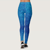 Modern Blue Glitter Sparkle Leggings レギンス (裏面)