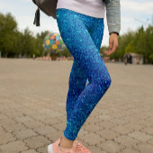 Modern Blue Glitter Sparkle Leggings レギンス