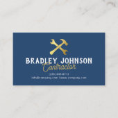 Modern Blue Gold Construction Building 名刺 (正面)