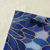 Modern Blue Gold Floral Pattern ビーチタオル (インサイチュ)