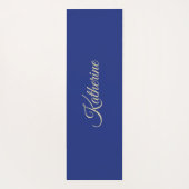 Modern Blue Gold Floral Pattern ヨガマット (裏面)