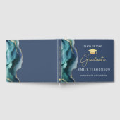 Modern Blue & Gold Graduation Gift ゲストブック (全面)