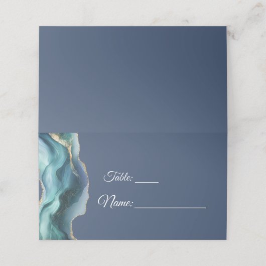 Modern Blue & Gold Graduation Table プレイスカード (外部開封)