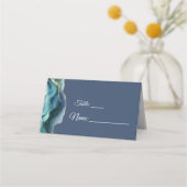 Modern Blue & Gold Graduation Table プレイスカード (正面)