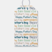 Modern Blue Gold Green Typography Father’s Day ギフトタグ (正面)