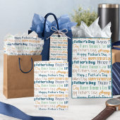 Modern Blue Gold Green Typography Father’s Day ギフトタグ