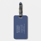 Modern Blue Golf Sport Monogram ラゲッジタグ (裏面縦)