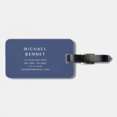 Modern Blue Golf Sport Monogram ラゲッジタグ (裏面横)