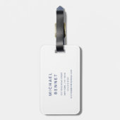 Modern Blue Golf Sport Monogram ラゲッジタグ (裏面縦)