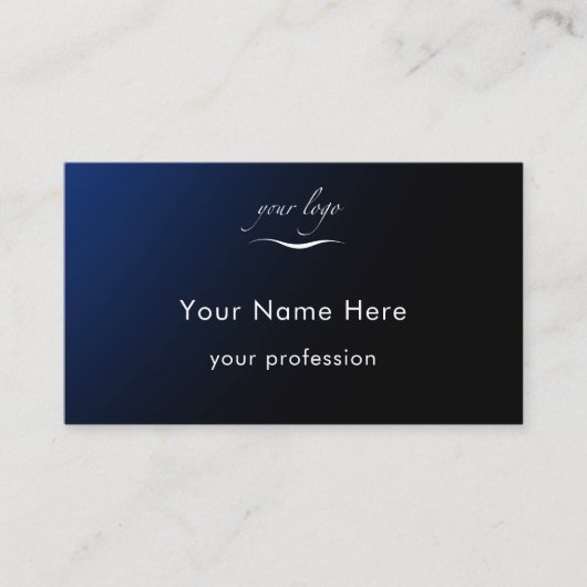 Modern Blue Gradient Add Logo Custom Professional 名刺 (正面)